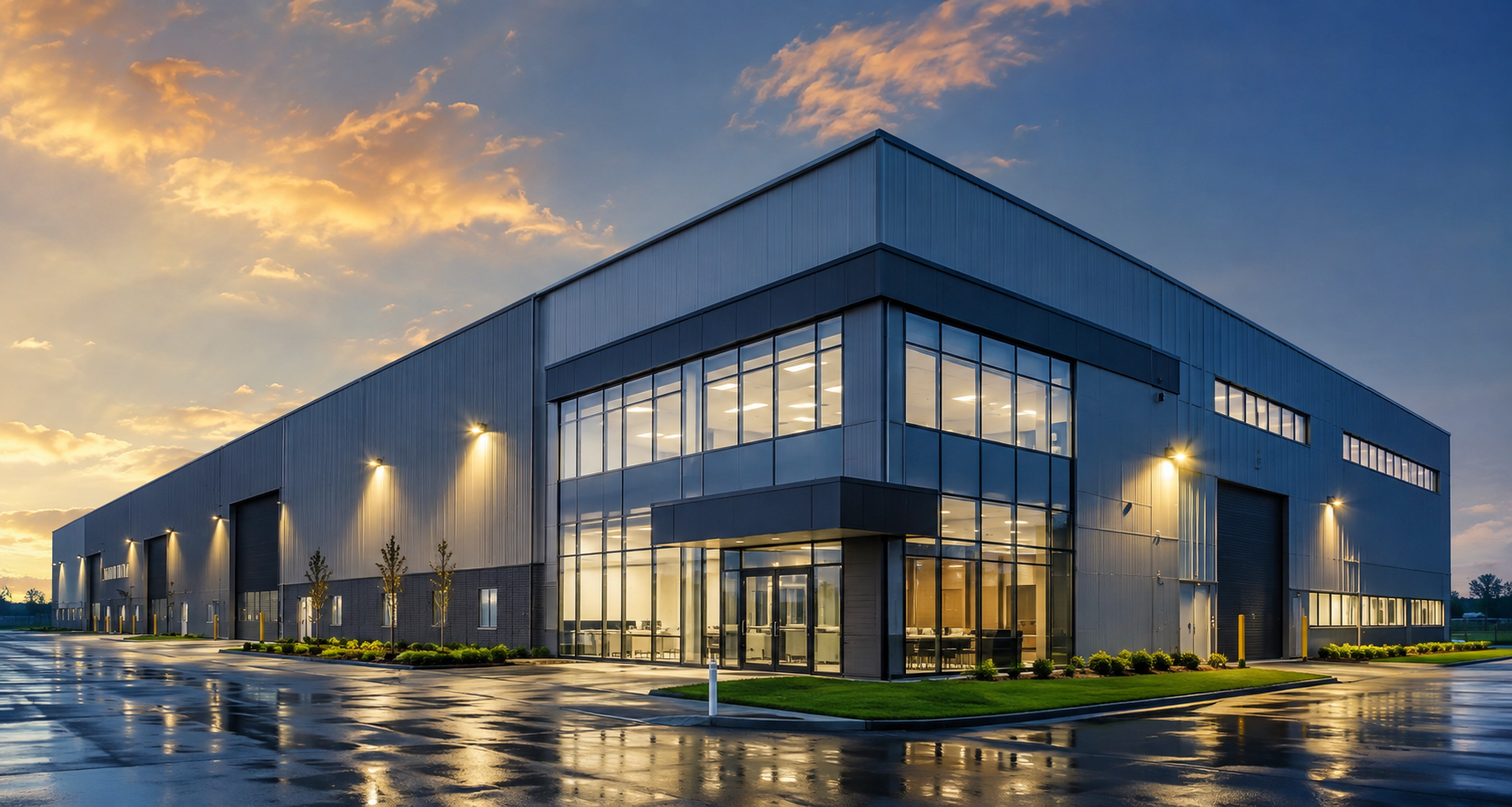 Industrial building construction project